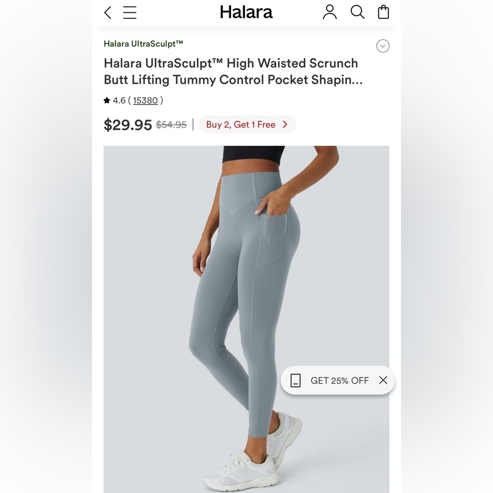 HALARA UltraSculpt™ Legging Gray High Waisted Tummy Control Medium NWT MSRP $55